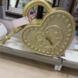 Gold Heart Lock Wall Decor